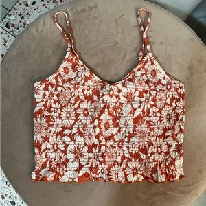 Orange Floral Tank Top